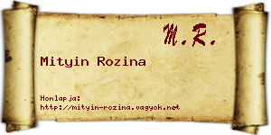 Mityin Rozina névjegykártya